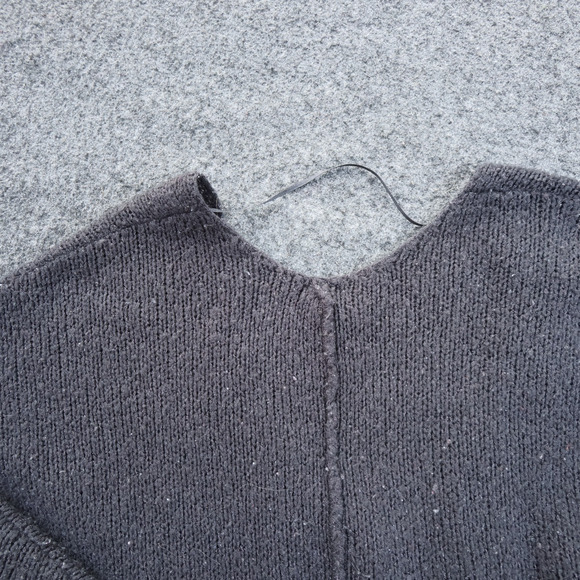 Free People Gray Sweater Scoop Neck Reglan Lagenlook Wool Blend OS - Picture 7 of 10